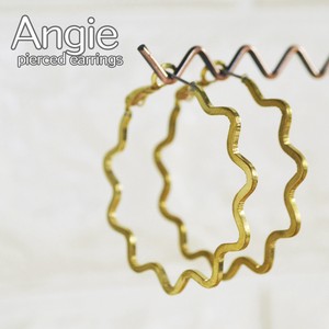 【Angie】 無垢真鍮  ジギーサークルスナップフックゴールド ピアス