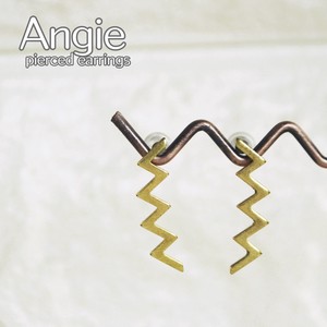 【Angie】 無垢真鍮  ジグザグポイント ゴールド ピアス