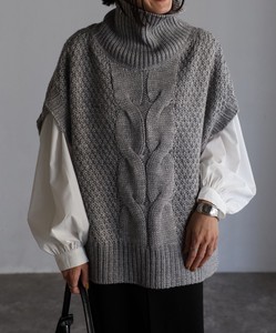 Sweater/Knitwear Poncho Turtle Neck Sweater Vest