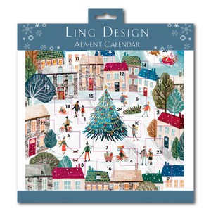 アドベントカレンダー クリスマス スクエア型ミディアム グリーティングカード