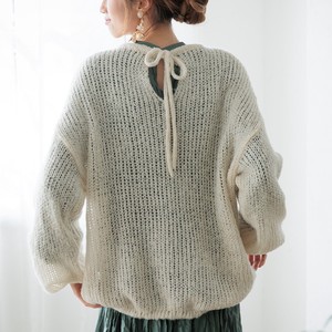 Mohair Behind Ribbon Funwari Gigging Knitted Sweater 2692