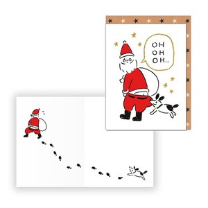 おっサンタと犬【クリスマスカード／おっサンタ】
