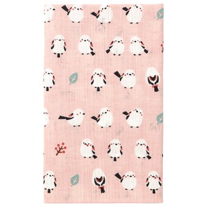 Tenugui Towel Pink Striped Tanager Made in Japan