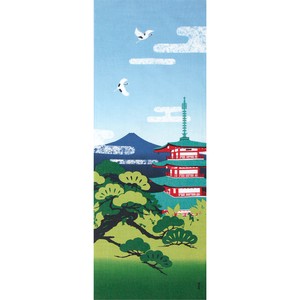 【濱文様】　絵てぬぐい　夏　五重塔　富士山　(日本製)