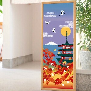 HAMAMONYO Tenugui Towel Tenugui Red Leaves Mt.Fuji Made in Japan