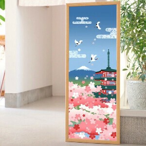 【濱文様】　絵てぬぐい　桜　五重塔　富士山　(日本製)