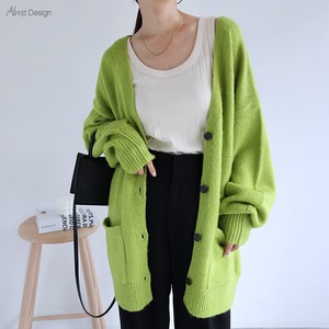 Mohair Over Long Sleeve Knitted Cardigan