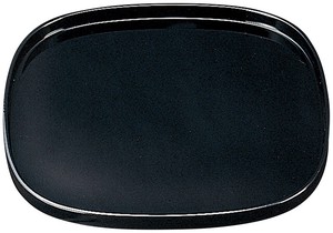 くつわ盆　黒（ノンスリップ）　日本製　お盆　トレー　すべらない　ノンスリップ