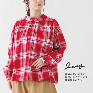 sale【2022秋冬新作】ネル2wayフラットカラーシャツ　1058　P32