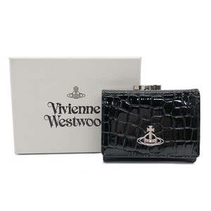 VIVIENNE Waist Wood Trifold Wallet Ladies 5 10 10018 4 201 BLACK