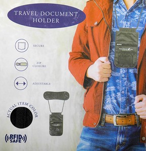 Trip Document Holder Neck Strap Travel Supply American