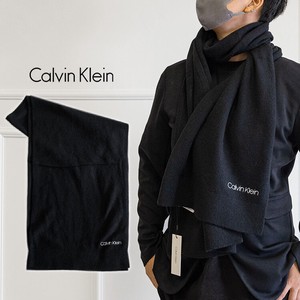 Calvin Klein マフラー メンズ レディース ユニセックス ブラック ビジネス ブランド カルバンクライン