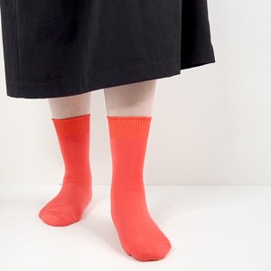 Crew Socks Plain Color Socks Cotton Ladies' M Made in Japan Autumn/Winter