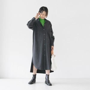 【レディース】フランネル - レギュラーカラーロングシャツ