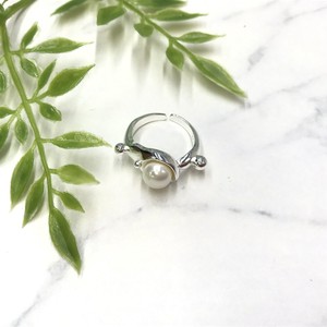 Silver-Based Ring Pearl sliver Bijoux Rings