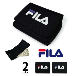 全2色 FILA（フィラ） ロゴプリント デザイン ナイロン 三つ折り ミニ財布 ミニウォレット(fl-802)