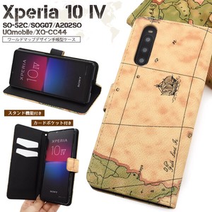 Xperia 10 SO 52 SO 7 202 SO 4 4 Map Design Notebook Type Case