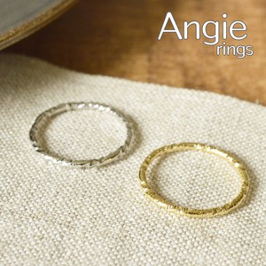 【Angie】サンドネジレ 真鍮メッキコーティングリング！2色展開。