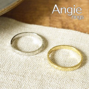 【Angie】ハンマードプレーン 真鍮メッキコーティングリング！2色展開。