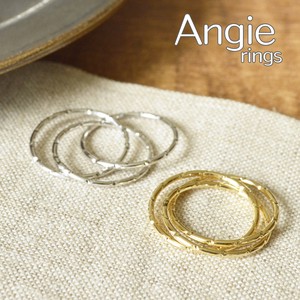 【Angie】3連ポイントデント 真鍮メッキコーティングリング！2色展開。