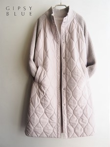 [New colors added] Light Knitted Sleeve Quilt Long Coat 2