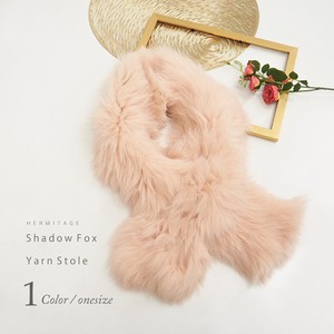 Fox Light Pink Wide Scarf Stole Weaving Genuine Fur Real Fur