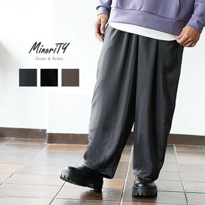【2022年秋の新作】とろみサテンワイドテーパードパンツ／MinoriTY