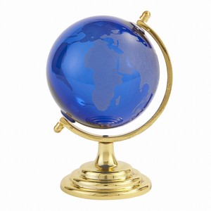 ガラス地球儀 ブルー