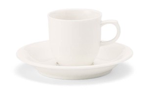 White Coffee Cup Saucer 10 13