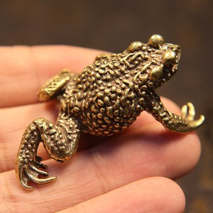 真鍮のカエル 蛙 インテリア アンティーク 置物 小物 装飾 ミニチュア YMB1245