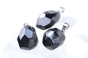 Gemstone Pendant sliver Top Stainless Steel Pendant black Made in Japan