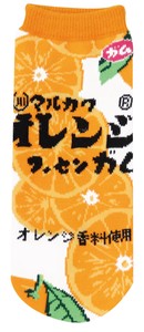 【お菓子パッケージ　大人用　ソックス】フーセンガム　オレンジ　靴下　22〜24cm
