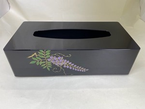 4 10 37 Tissue Box Tissue box black lacquer Fuji