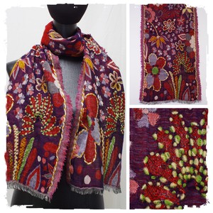 2 Wool Card Embroidery Wool Embroidery Flower Scarf 3 565