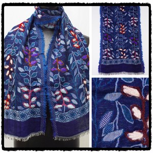 2 Wool Card Embroidery Wool Embroidery Botanical Scarf 3 584