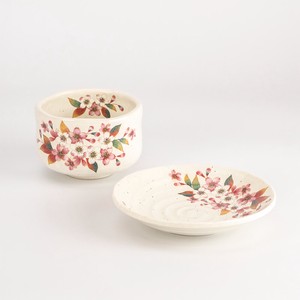 日本の四季 粉引桜　碗皿セット