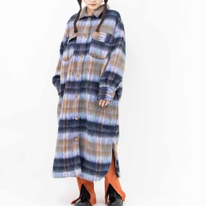 2022 Checkered Color Long Coat