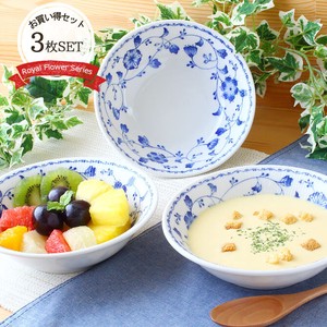 Mino ware Donburi Bowl Porcelain 3-pcs 16.8cm Made in Japan
