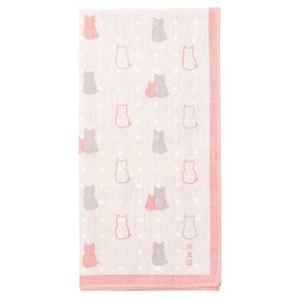 Handkerchief Pink Cat Made in Japan