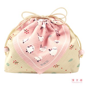 BENTO Pouch Long-tailed tit Pink Made in Japan