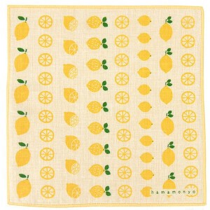 HAMAMONYO Face Towel Yellow Lemon Made in Japan
