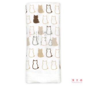 Hand Towel Cat Face Made in Japan