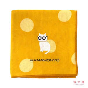 Gauze Handkerchief Reversible Polka Dot Made in Japan