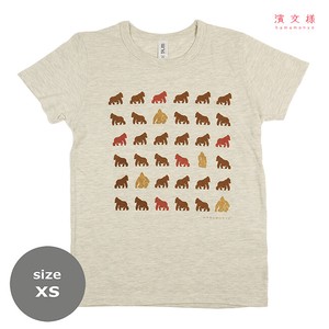 【濱文様】　TシャツXS　ドヤゴリラ　ベージュ　(日本製)