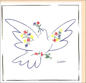 グリーティングカード アート ピカソ「若者を祝う鳩」 名画 箔押し加工