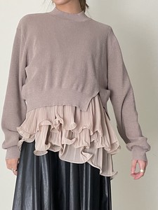 Knitted Layard Pleats Top
