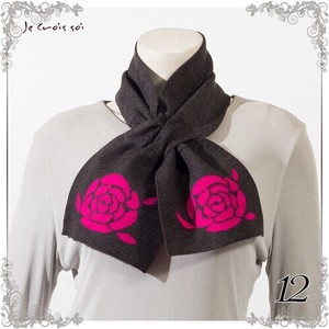 Stole Knitted Floral Pattern Stole