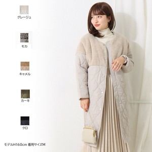 ボアキルトロングコート