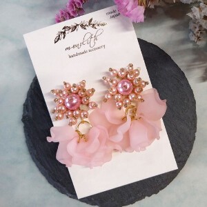 Pierced Earringss Pink Volume M