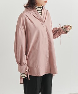 Button-Up Shirt/Blouse Oversized Ribbon Water-Repellent